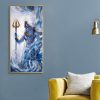 Lord Shiva Trishul Blue Watercolor Style Painting