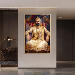 Majestic Throne Portrait Of Shivaji Maharaj