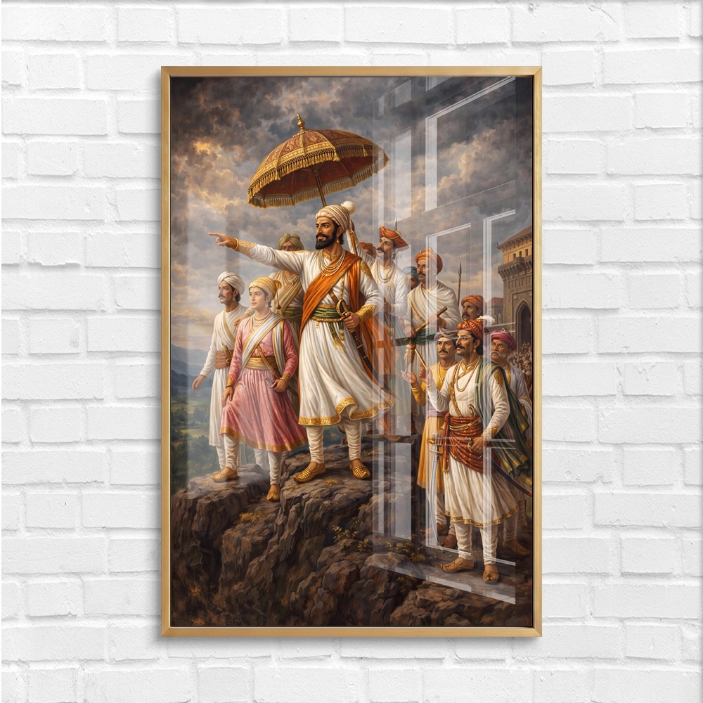 Raigad Fort Victory Shivaji Maharaj Painting - Image 4
