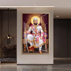 Shivaji Maharaj Divine Radiant Throne Painting