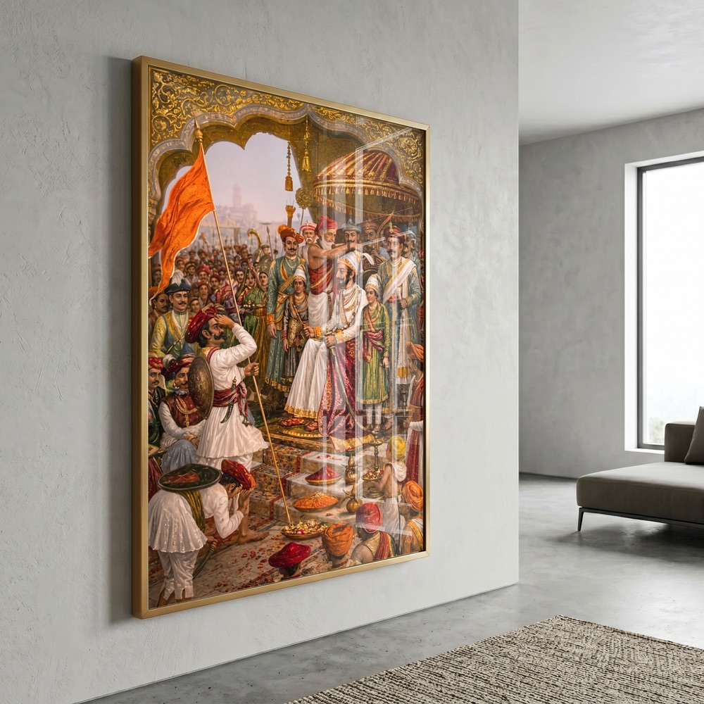 Shivaji Maharaj Coronation Ceremony Painting Scene - Image 3