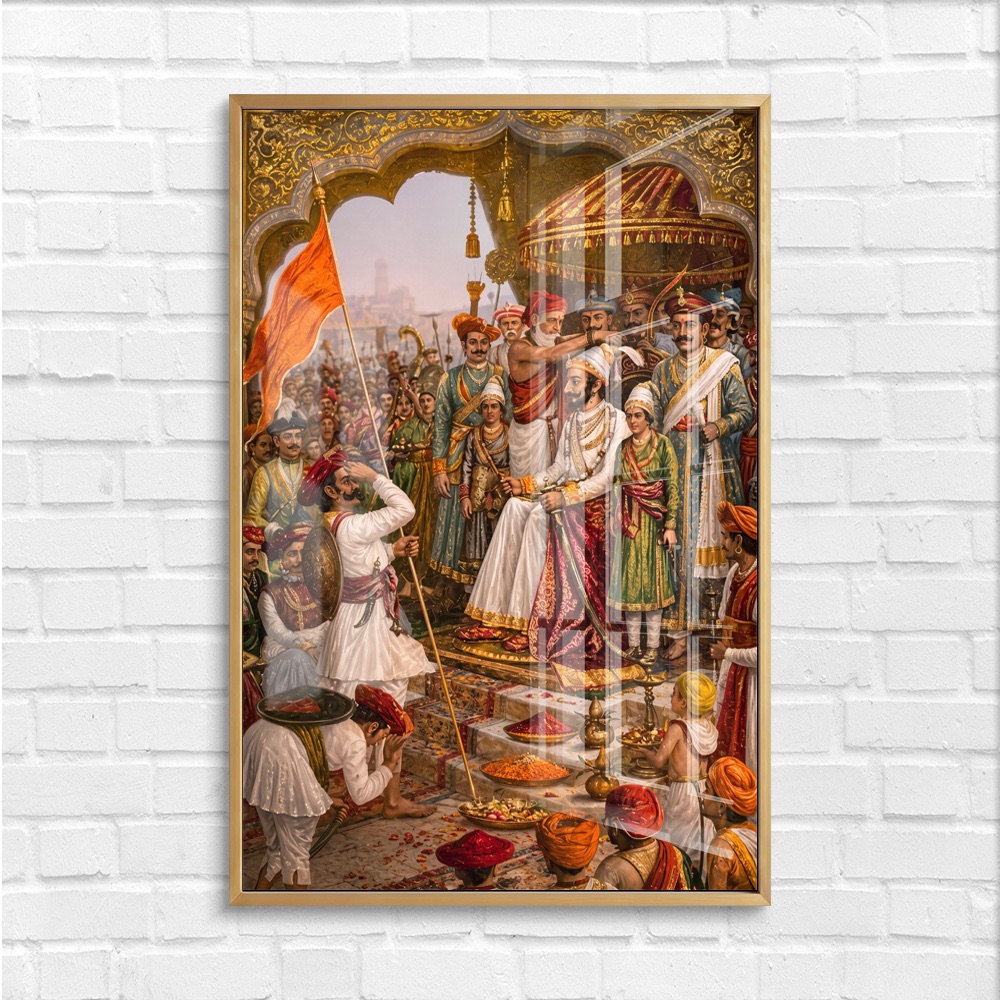 Shivaji Maharaj Coronation Ceremony Painting Scene - Image 4