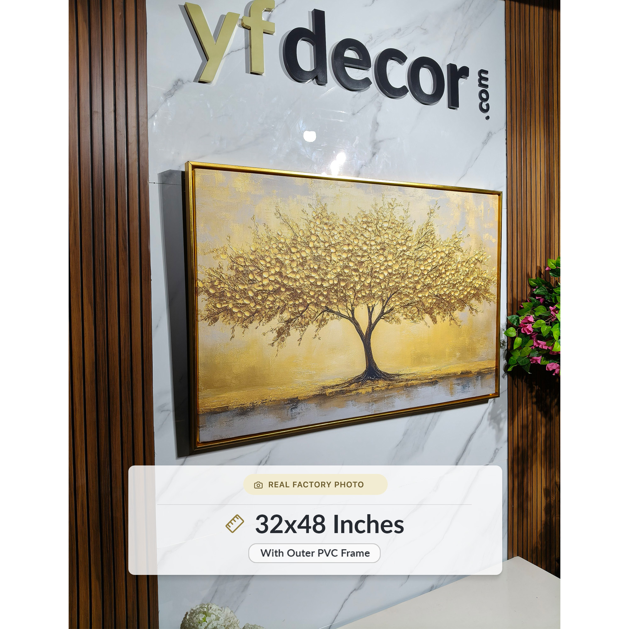 Sunlit Gold Canopy Tree of Life Painting - Image 5