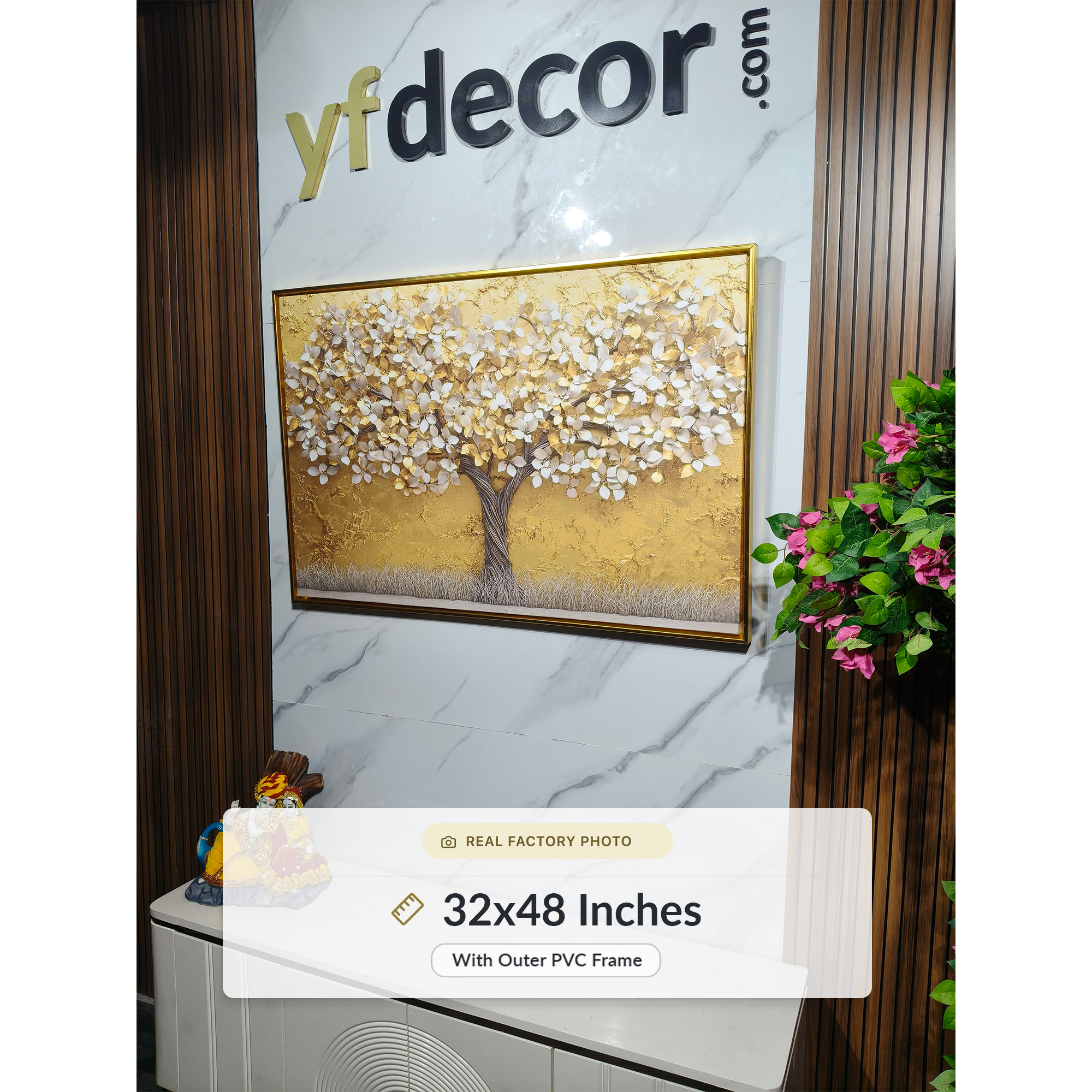 Ivory Petals Golden Tree of Life Art - Image 4