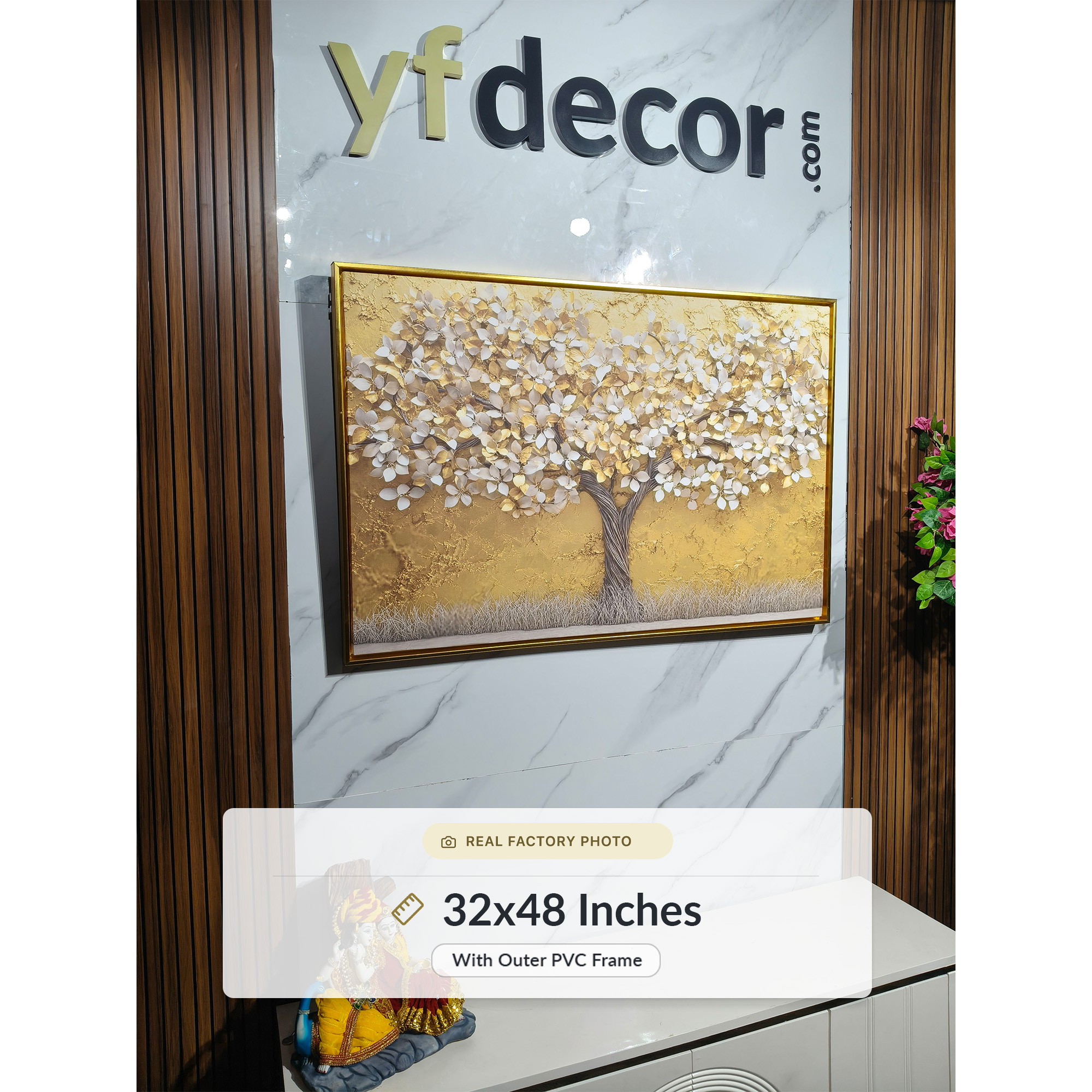 Ivory Petals Golden Tree of Life Art - Image 5