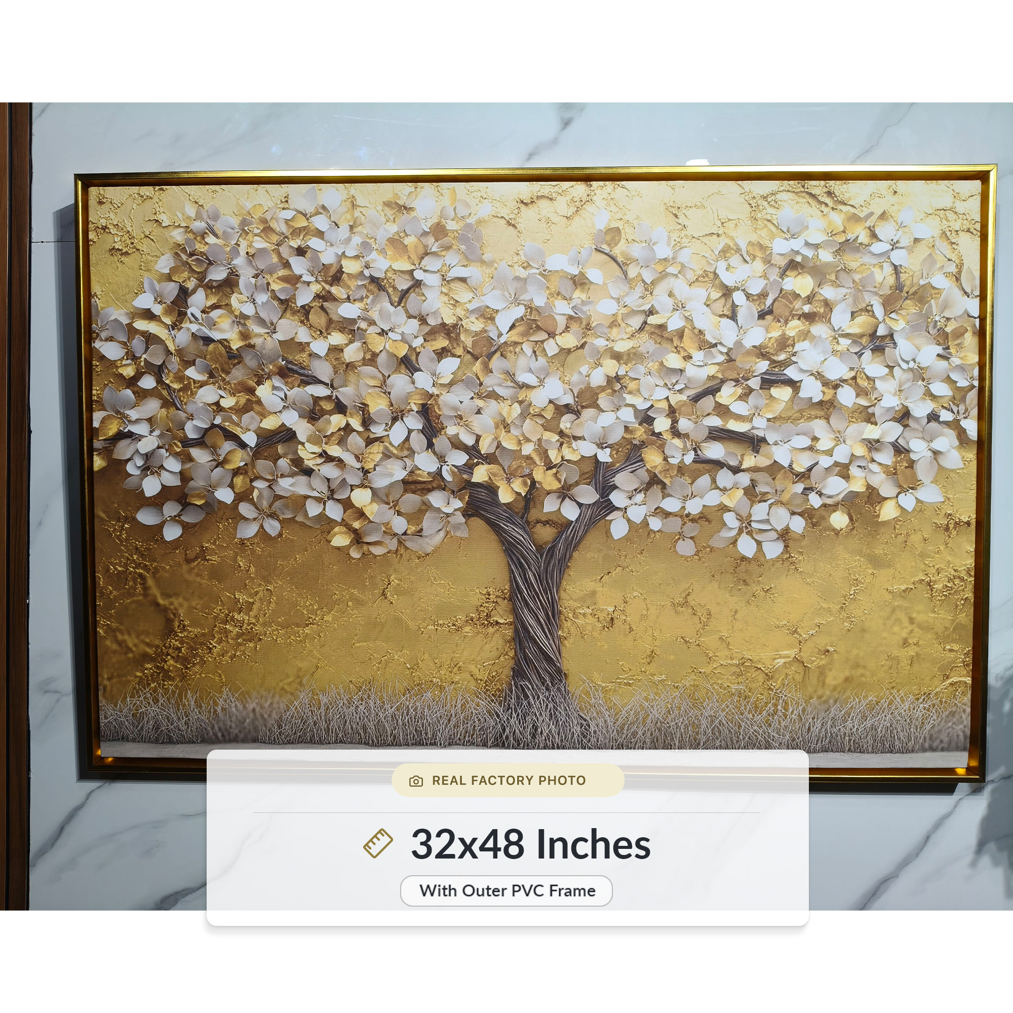 Ivory Petals Golden Tree of Life Art - Image 6