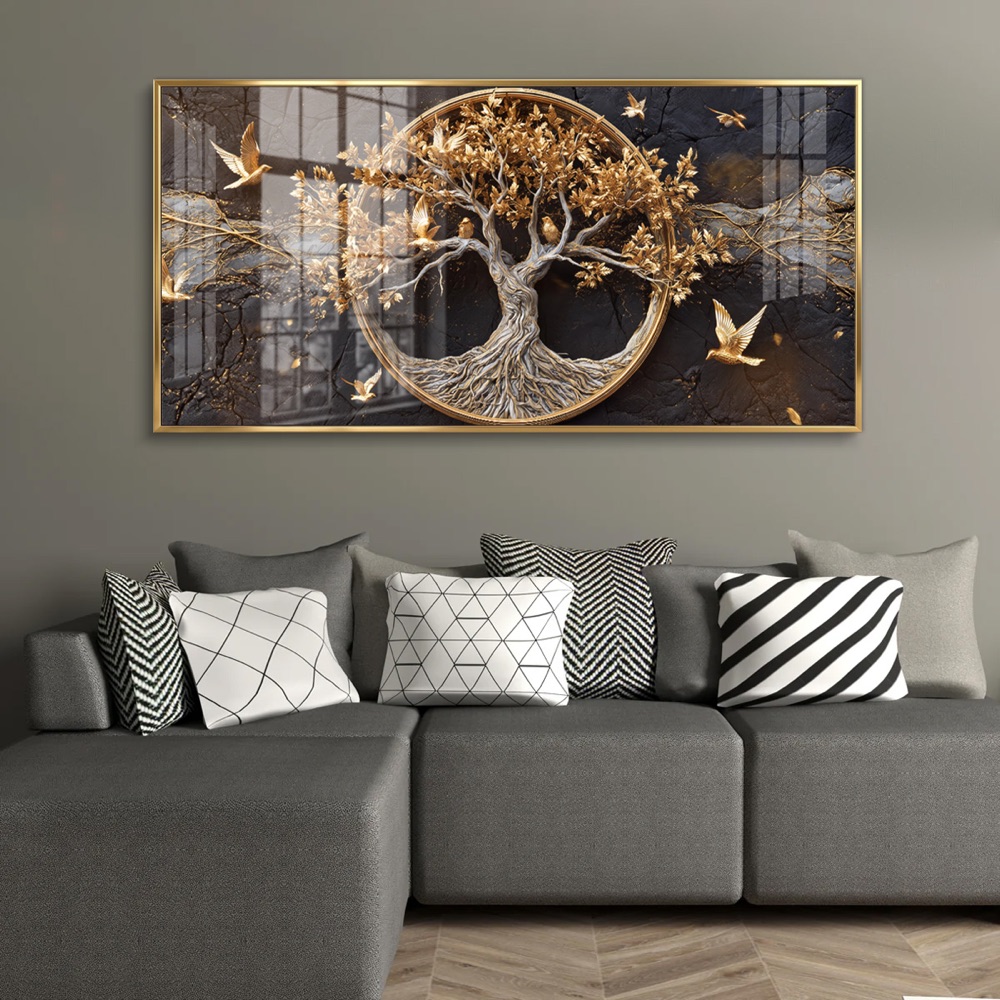 Tree of Life Emblem Birds Canvas Art