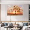 Impasto Gold Tree of Life with Sunrise Art