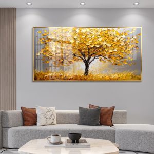 Amber Textured Tree of Life Wall Painting