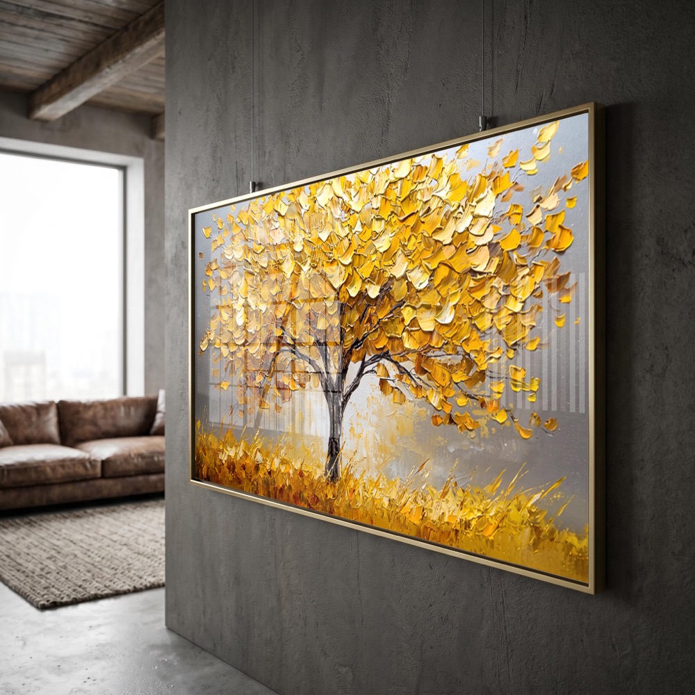 Amber Textured Tree of Life Wall Painting - Image 3