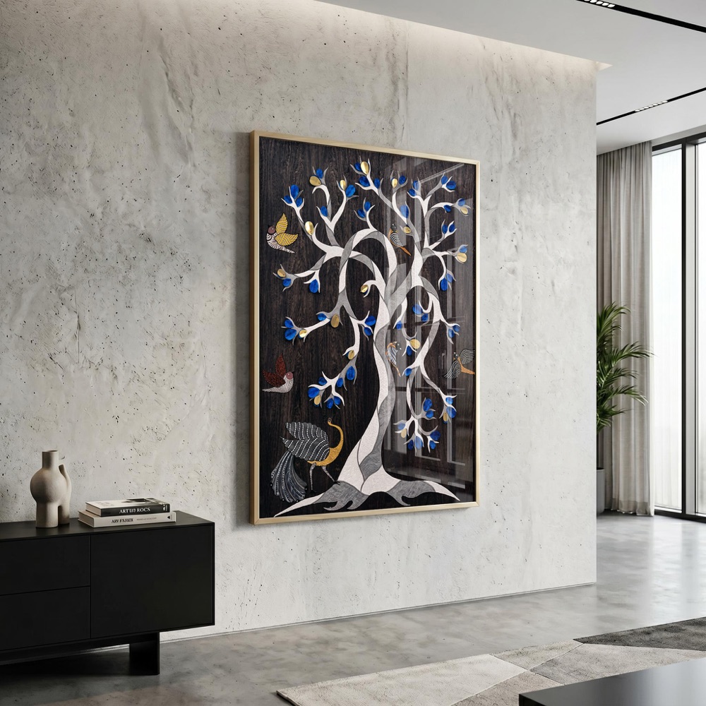 Gond Art Tree of Life Famous Painting - Image 3