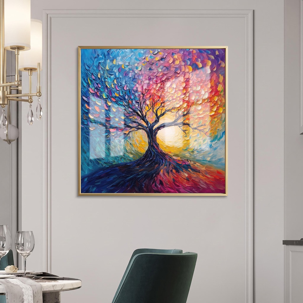 Square Sunburst Tree of Life Duo Painting