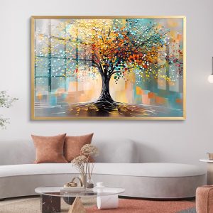 Abstract Urban Tree of Life Canvas Painting