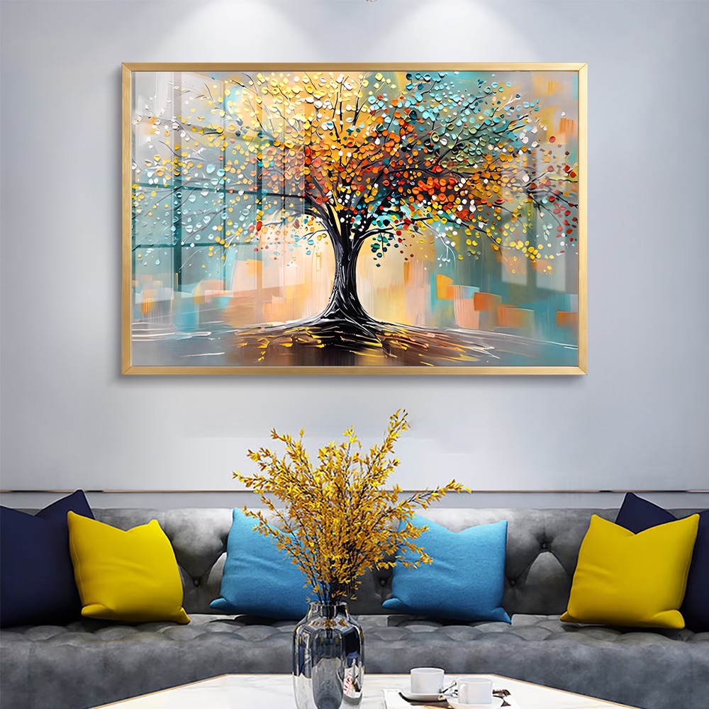 Abstract Urban Tree of Life Canvas Painting - Image 2
