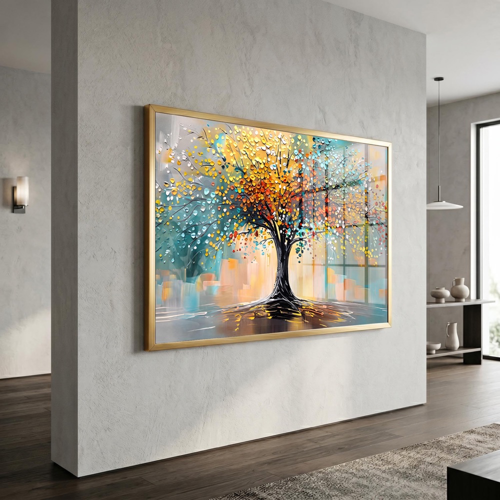 Abstract Urban Tree of Life Canvas Painting - Image 3