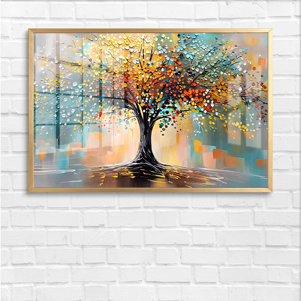 Abstract Urban Tree of Life Canvas Painting - Image 4