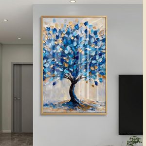 Sapphire Tree of Life Gold Leaf Painting