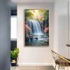 Enchanted Floral Spring Waterfall Landscape Painting