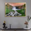 Wide Lush Forest Cascading Waterfall Art