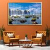 Lush Wide Cascade Waterfall Wall Painting